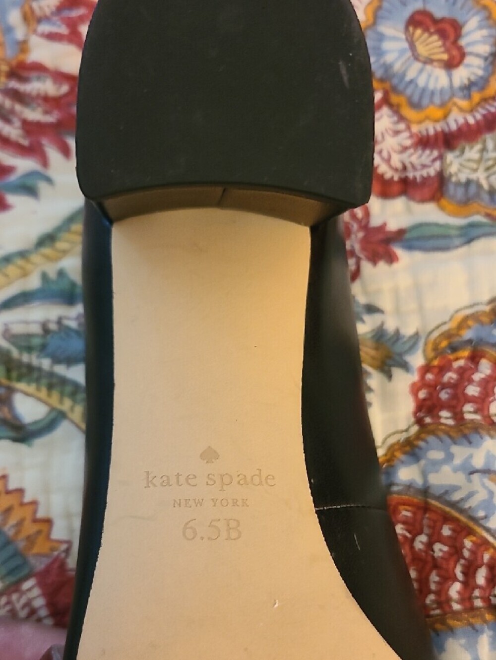 kate spade Black Leather Bow Ballet Pumps with Gold Charm Accents - Picture 6 of 7
